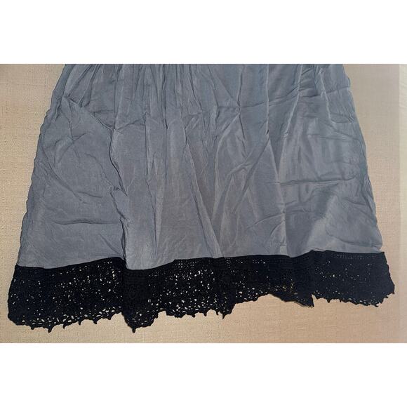 Intimately Free People Dress Women's Size XS Grey Flowy Black Crochet Trim EUC - Picture 7 of 9